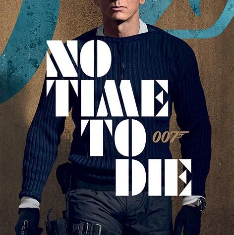Affiche du film No Time To Die avec Daniel Craig en James Bond 007 armé